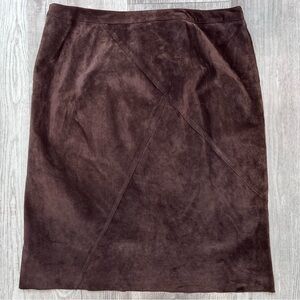 Kate Hill Chocolate Brown Suede Pencil Skirt Women’s Size 14